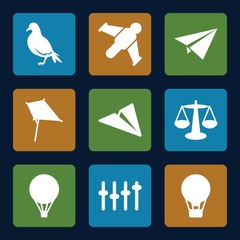 Set of 9 freedom filled icons