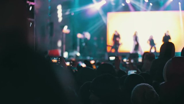 Concert Crowd at Music Festival in Slow Motion