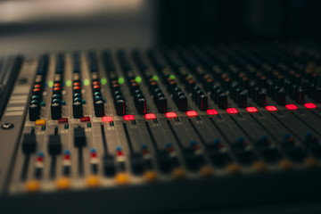 Close up of a soundboard