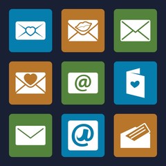 Set of 9 email filled icons