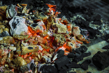 Charcoal embers background