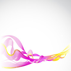 abstract pink waves, lines,  on a white