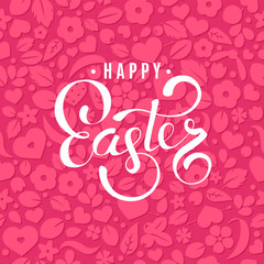 Vector flat background, seamless pattern design with hearts.