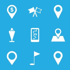 Set of 9 gps filled icons