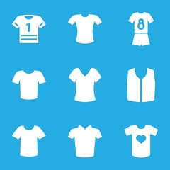 Set of 9 t-shirt filled icons