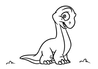 Dinosaur coloring page cartoon Illustrations isolated image animal character