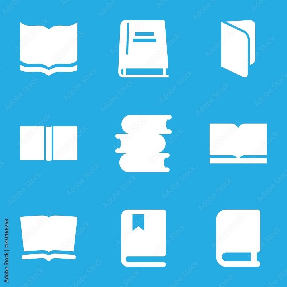 Poster set of 9 dictionary filled icons