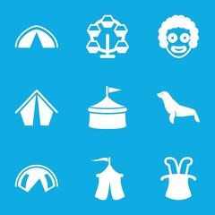 Set of 9 circus filled icons