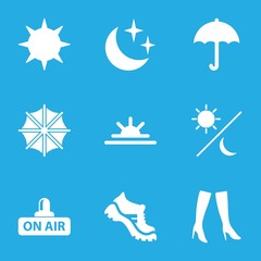 Fototapeta na wymiar Set of 9 weather filled icons