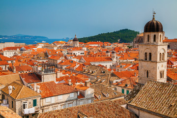 Obraz premium view of Dubrovnik Old town from its City Walls