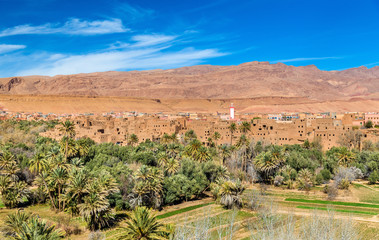 Panorama of Tinghir city in Morocco