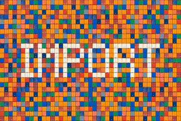 Fototapeta premium Cargo containers with white containers showing the word Import