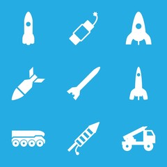 Set of 9 rocket filled icons