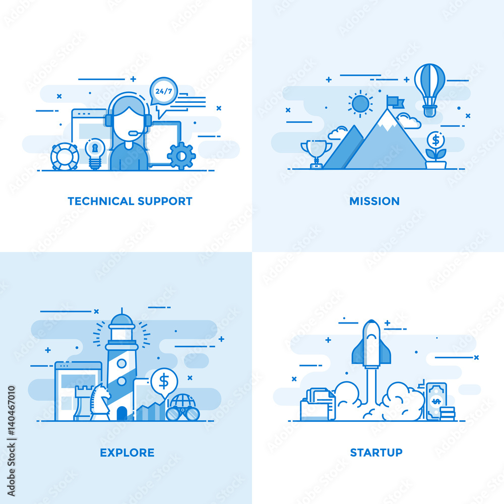 Poster flat line designed concepts 2