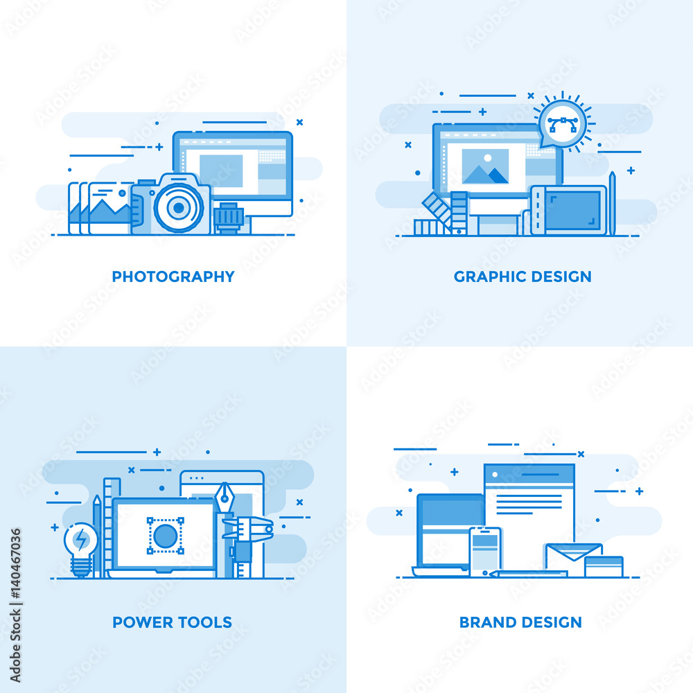 Poster flat line designed concepts 3