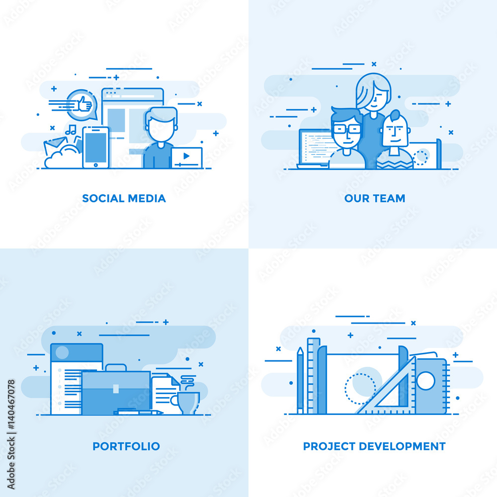 Poster flat line designed concepts 4