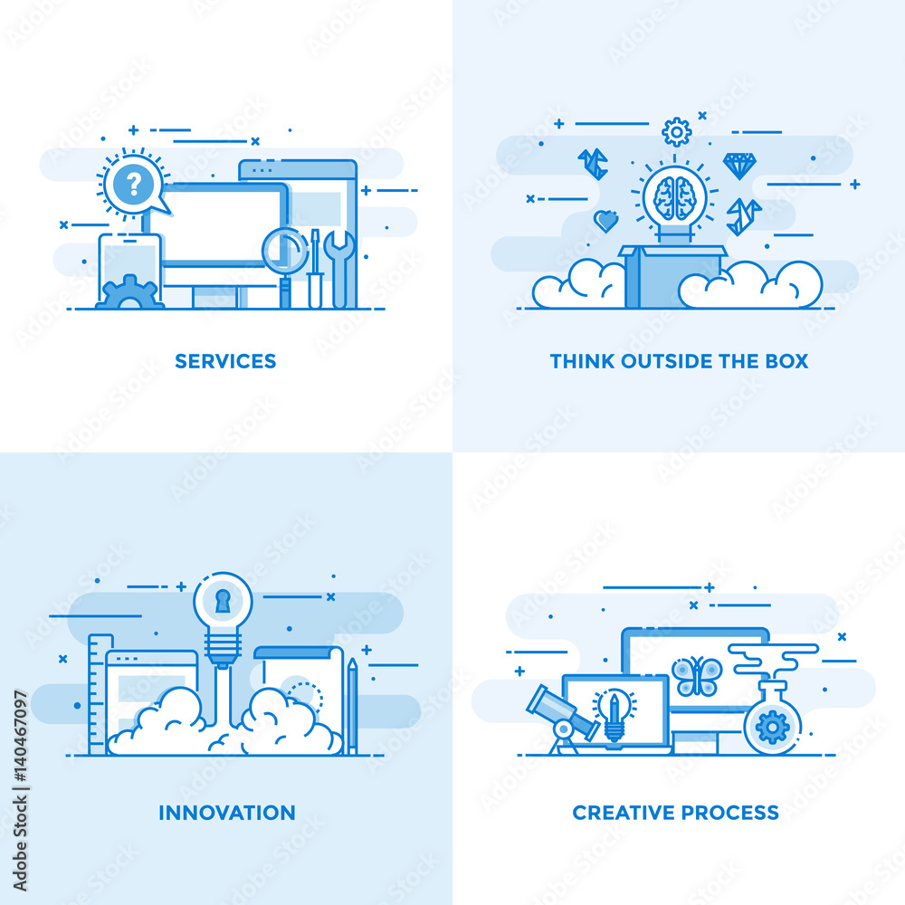 Poster flat line designed concepts 5