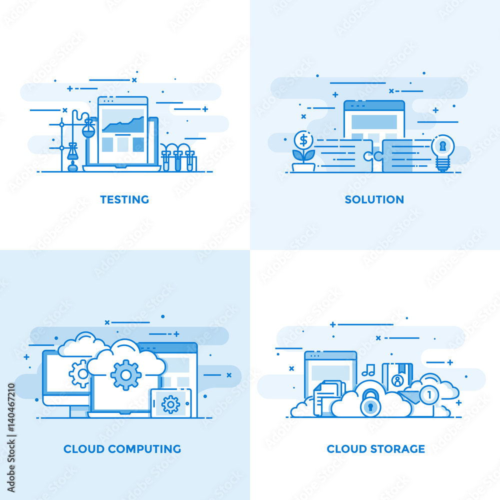 Poster flat line designed concepts 9