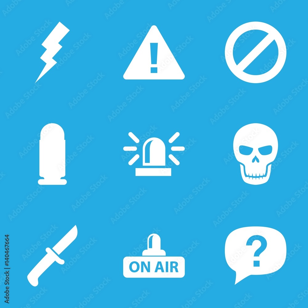 Poster Set of 9 danger filled icons