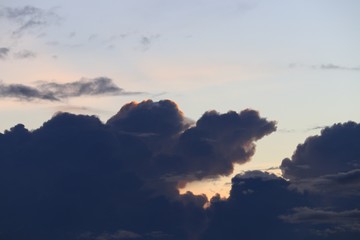 sky in sunset and raincloud art beautiful in nature, space for add text