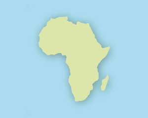Karte von Afrika mit Schatten