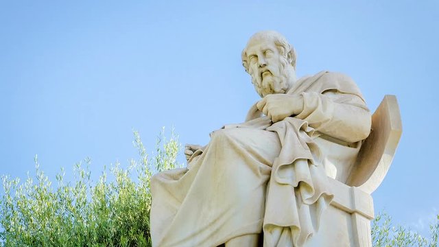 Marble Statue of the Ancient Greek Philosopher Plato 