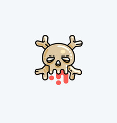 Flat linear bloody skull