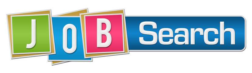 Job Search Colorful Squares Blue Bar 