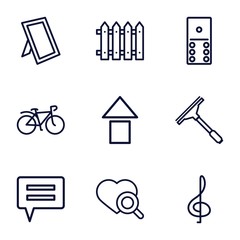 Set of 9 web outline icons