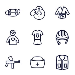 Set of 9 uniform outline icons