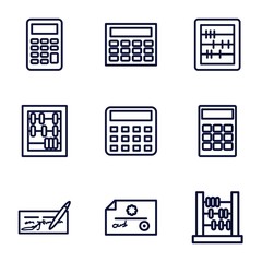 Set of 9 accounting outline icons