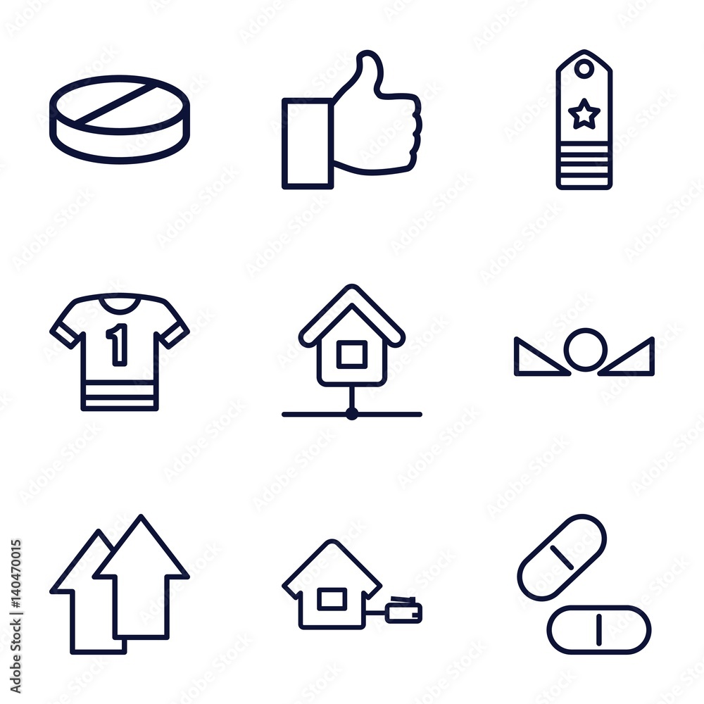 Poster set of 9 website outline icons