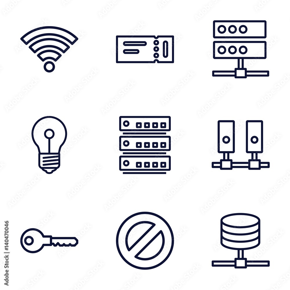 Poster set of 9 access outline icons