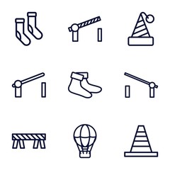 Set of 9 striped outline icons