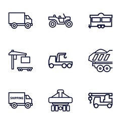 Set of 9 trailer outline icons