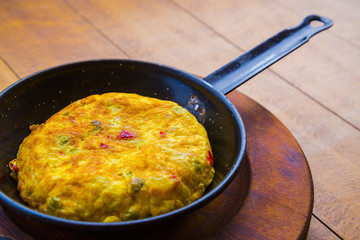Typical spanish delicious omelette - tapas concept