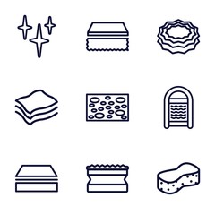 Set of 9 sponge outline icons