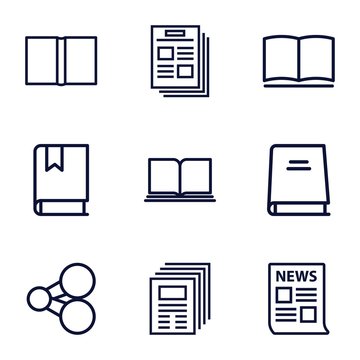 Set Of 9 Publish Outline Icons