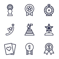 Set of 9 winner outline icons