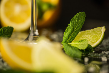 lime and lemon on white background