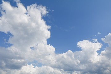 Naklejka na ściany i meble blue sky bright with big cloud beautiful and raincloud art of nature