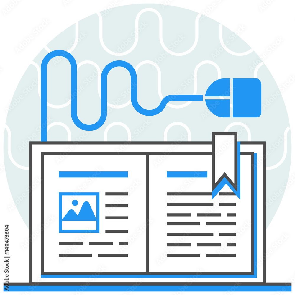 Poster online course - infographic icon elements from online services set. flat thin line icon pictogram fo