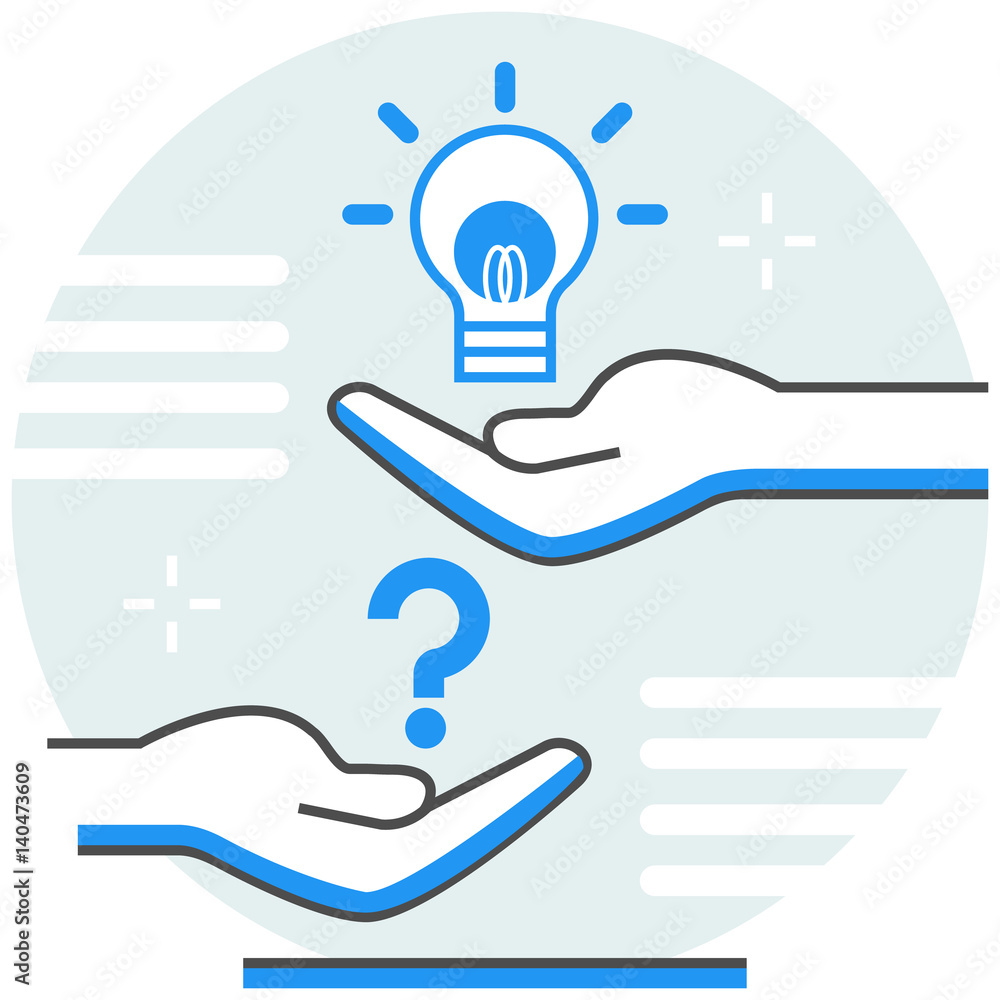 Poster online consulting - infographic icon elements from online services set. flat thin line icon pictogra