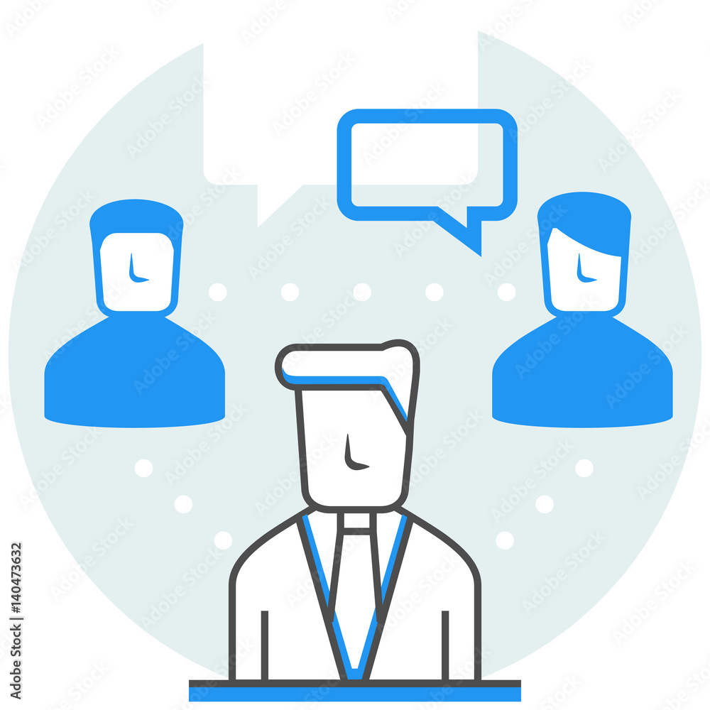 Poster online community - infographic icon elements from online services set. flat thin line icon pictogram