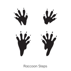 raccoon steps black text