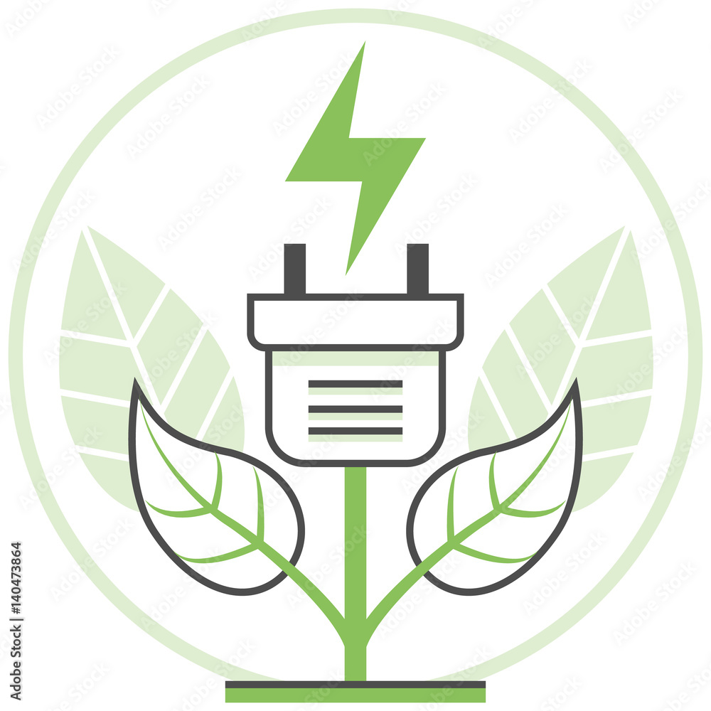 Poster green energy - infographic icon elements from nature and ecology set. flat thin line icon pictogram 