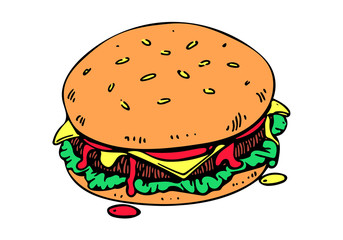 graphic hamburger, vector