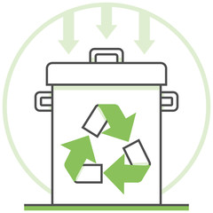 Recycling Center - Infographic Icon Elements from Nature and Ecology Set. Flat Thin Line Icon Pictogram for Website and Mobile Application Graphics.