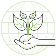 Planting For The Planet - Infographic Icon Elements from Nature and Ecology Set. Flat Thin Line Icon Pictogram for Website and Mobile Application Graphics.