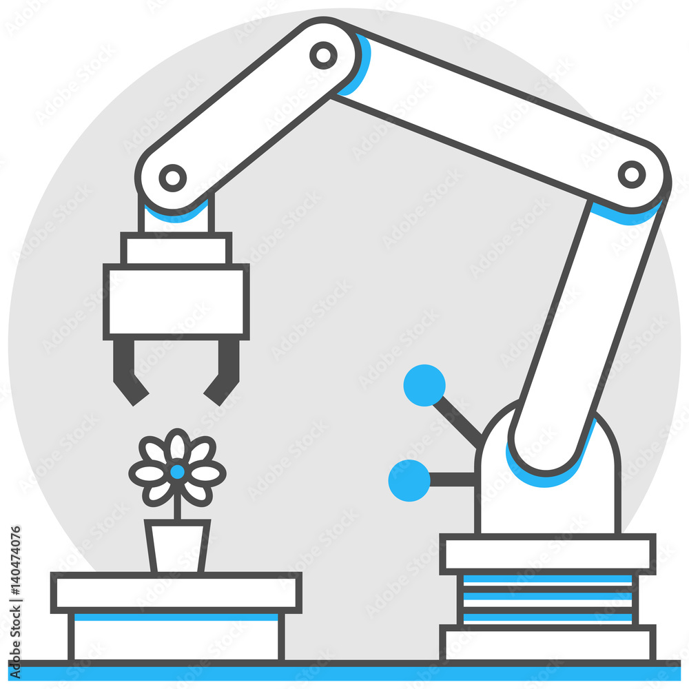 Poster autonomous robots - infographic icon elements from logistics technology set. flat thin line icon pic